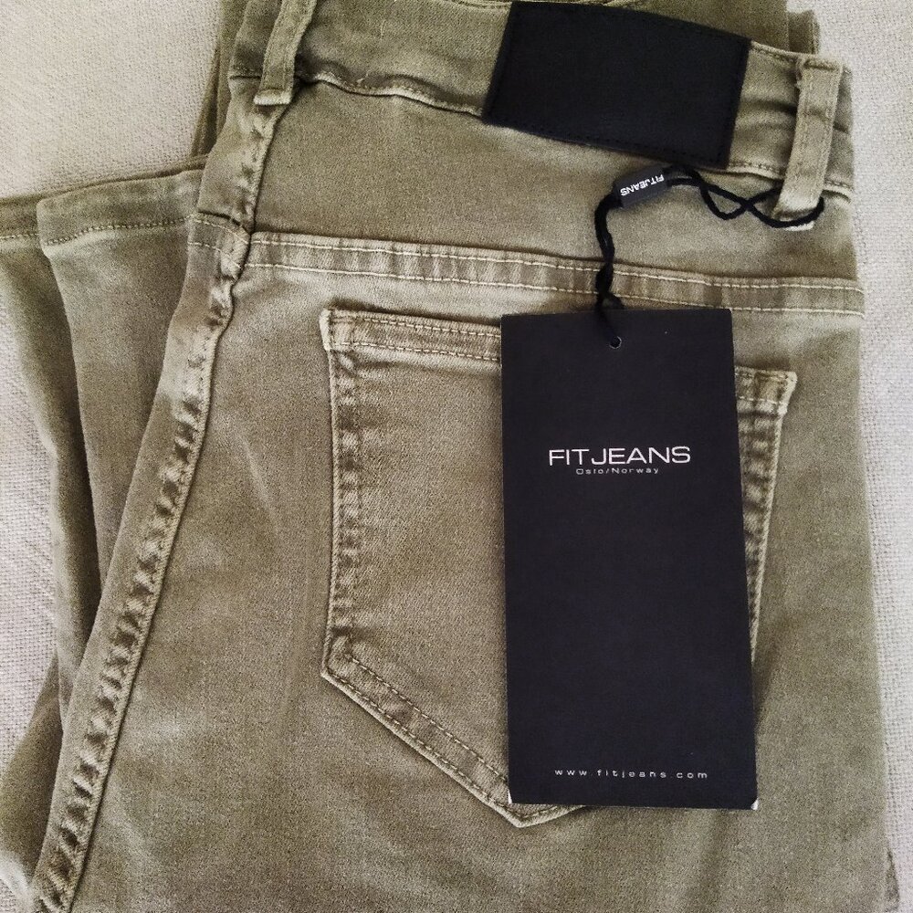 Fitjeans -  Pastel Flared - Khaki -  Size L - Picture 5 of 6